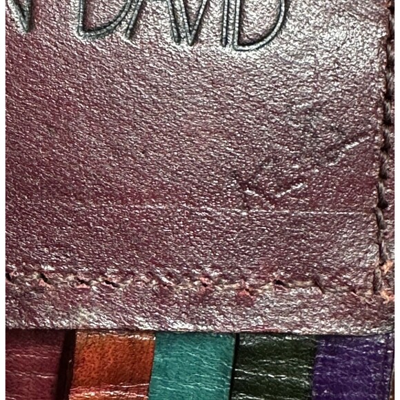 VTG Joan & David Wide Belt Leather Multi Strand Ltd Ed 31 in. Sz M Double Buckle